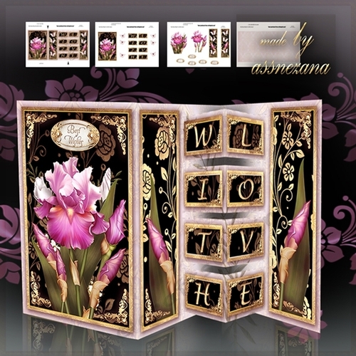 Iris Bouquet Blok Card Mini Kit