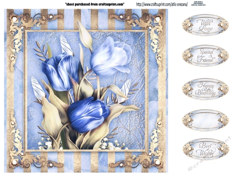 Blue Tulips Topper