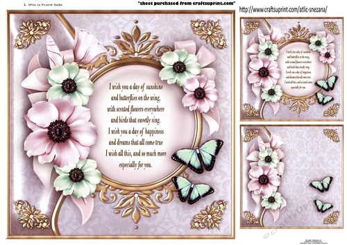 Topper Soft Pink Anemone with Verse for All Occasions