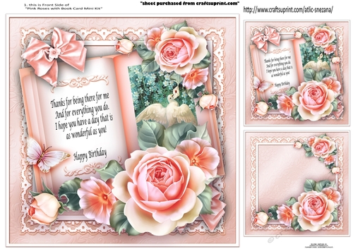 Topper Pink Roses with Book
