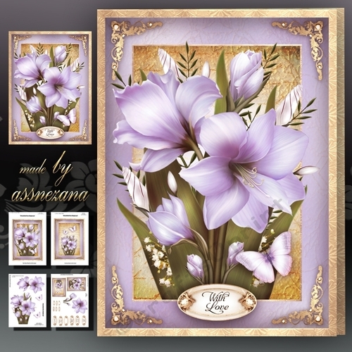 Vintage Lilac Flowers for All Occasions Card Mini Kit