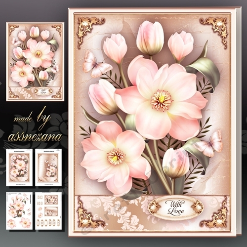 Pink Magnolia Card Mini Kit