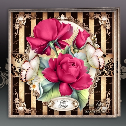 Red Pink Roses for All Occasions Card Mini Kit