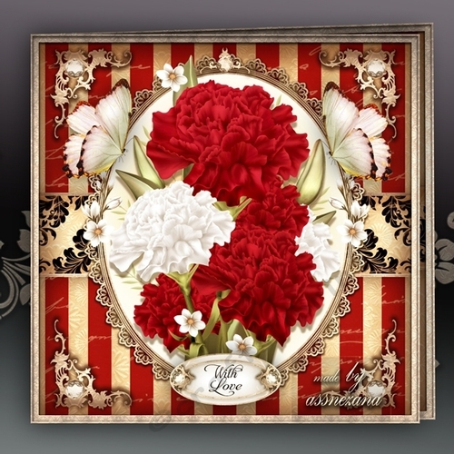 Bouquet of Carnations Card Mini Kit
