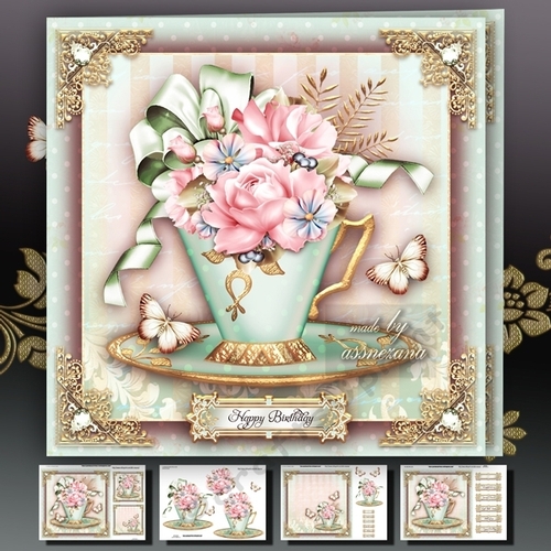 Beautiful Teacup with Roses Mini Kit