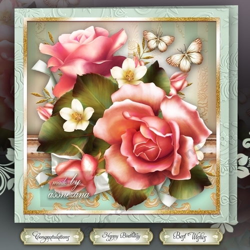Vintage Peach Roses for All Occasions Mini Kit