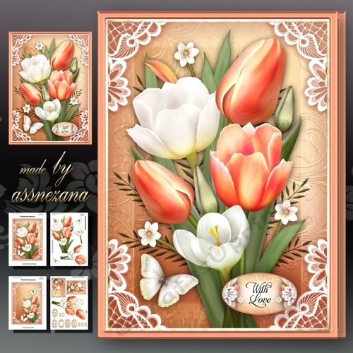 White Orange Tulips and Crocus Mini Kit 