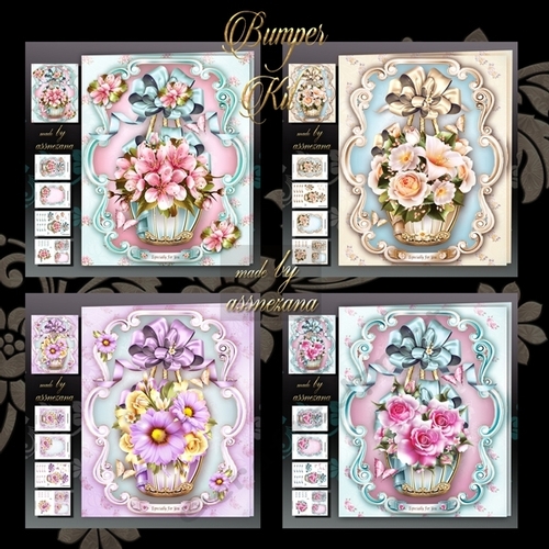 Bumper Kit of Vintage Baskets with Flowers no 1