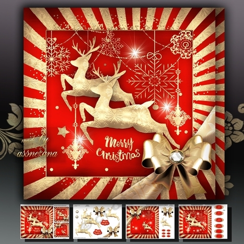 Golden Christmas Reindeer Mini Kit