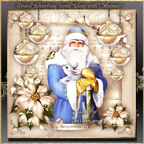 Winter Christmas Santa Claus with Animals Mini Kit