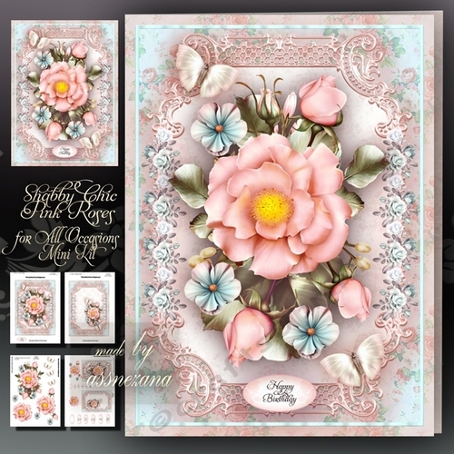 Shabby Chic Pink Roses for All Occasions Mini Kit