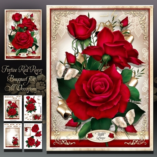 Festive Red Roses Bouquet for All Occasions