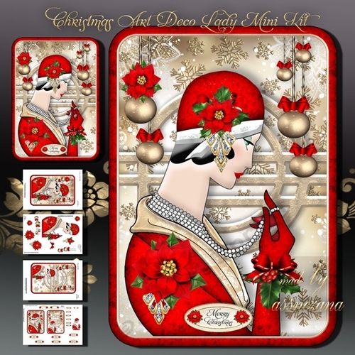 Christmas Art Deco Lady Mini Kit