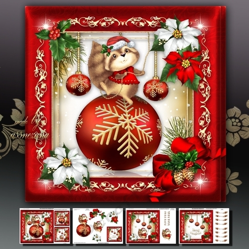 Cute Christmas Winter Squirrel on Bauble Mini Kit