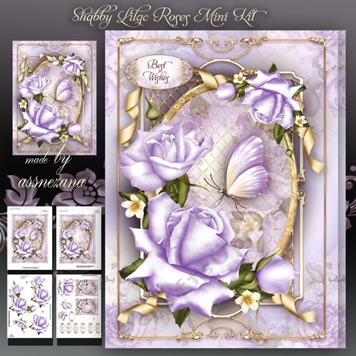 Shabby Lilac Roses Mini Kit