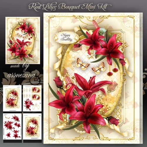 Red Lilies Bouquet Mini Kit