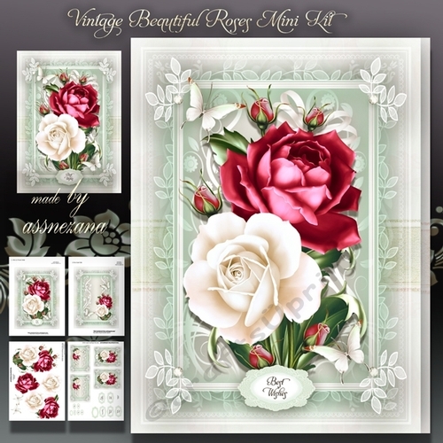 Vintage Beautiful Roses Mini Kit