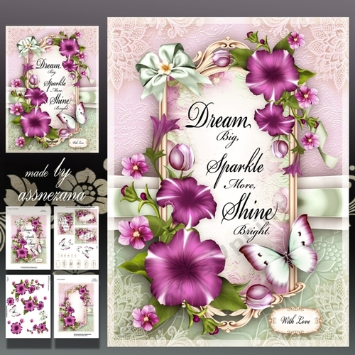 Lilac Petunia Card Mini Kit