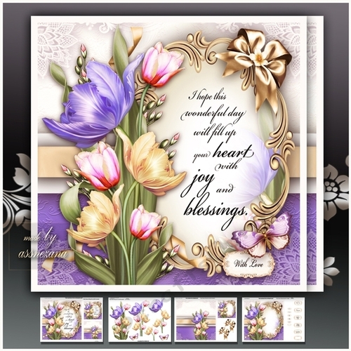 Bouquet of Tulips Card Mini Kit