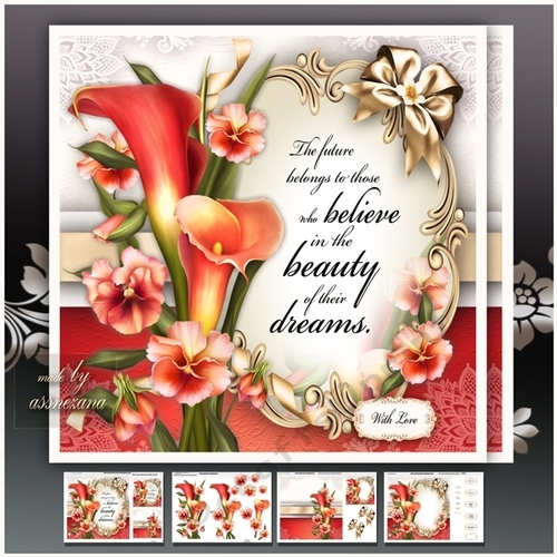 Bouquet Callas Pansies Card Mini Kit