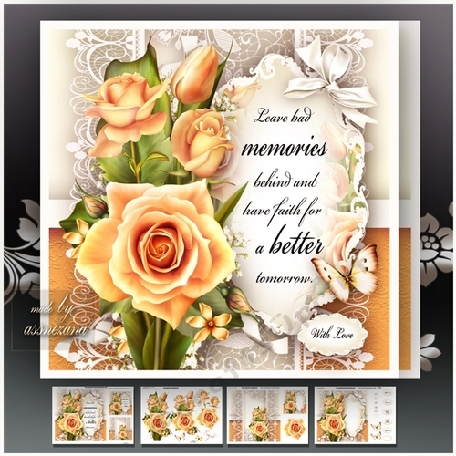Yellow Orange Roses Lace Mini Kit
