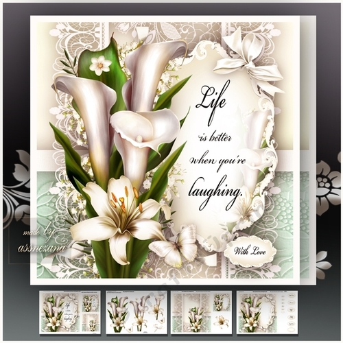 White Callas with Lily Lace Mini Kit