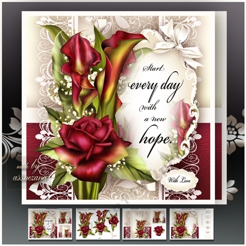 Bordo Callas with Roses Lace Mini Kit