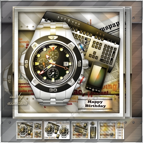 Silver Male Watch Card Mini Kit