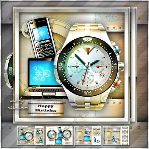 Silver Blue Watch Card Mini Kit