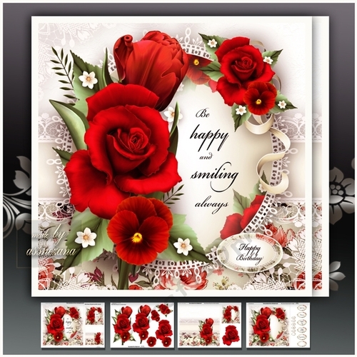 Red Bouquet Card Mini Kit