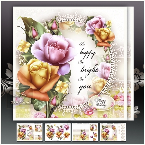 Fresh Bouquet of Roses Card Mini Kit