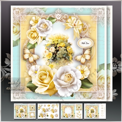 Soft Yellow Shabby Chic Bouquet Mini Kit