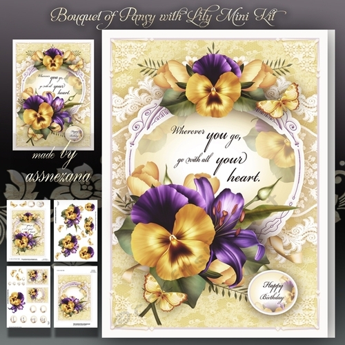 Bouquet of Pansy with Lily Mini Kit