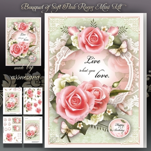 Bouquet of Soft Pink Roses Mini Kit
