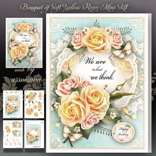 Bouquet of Soft Yellow Roses Mini Kit