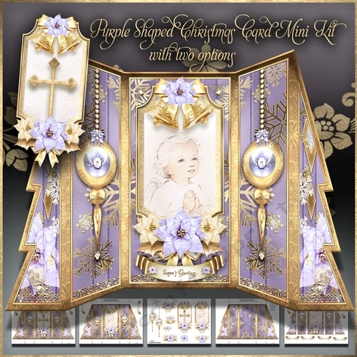 Purple Shaped Christmas Card Mini Kit