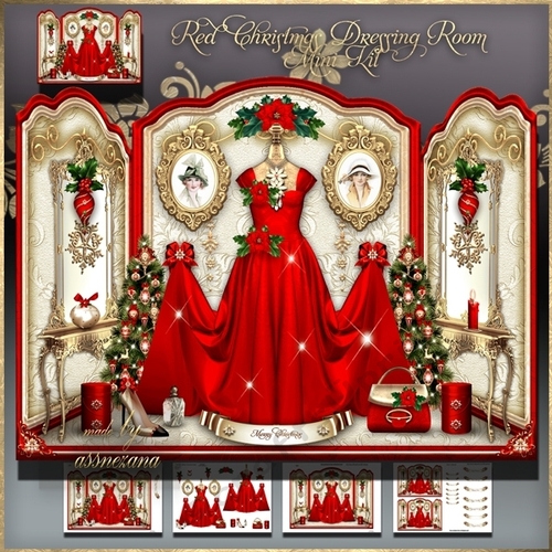 Red Christmas Dressing Room Mini Kit