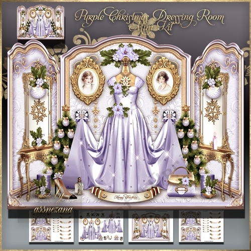 Purple Christmas Dressing Room Mini Kit