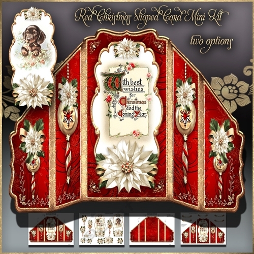Red Christmas Shaped Card Mini Kit