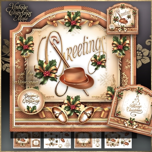 Vintage Christmas Male Hat Mini Kit