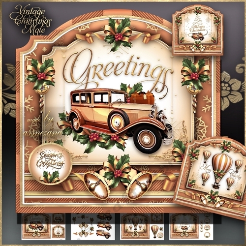Vintage Christmas Male Car Mini Kit