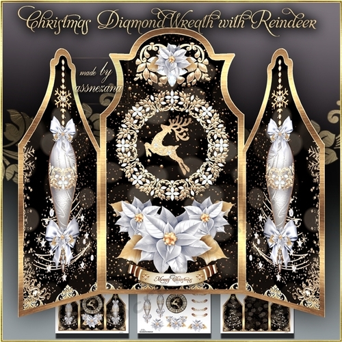 Christmas Diamond Wreath with Reindeer Mini Kit
