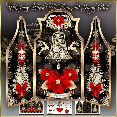 Christmas Black Red Diamond Jingle Bell Mini Kit