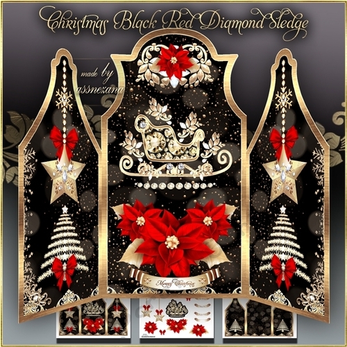 Christmas Black Red Diamond Sledge Mini Kit