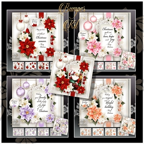 Bumper Kit Christmas Poinsettias with Verse