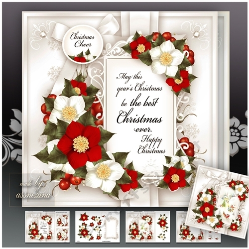 Christmas Roses with Verse Mini Kit