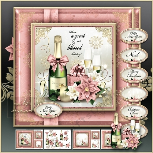 Merry Christmas and Happy New Year Mini Pink Kit