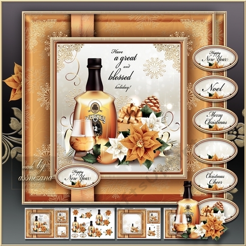 Merry Christmas and Happy New Year Orange Mini Kit