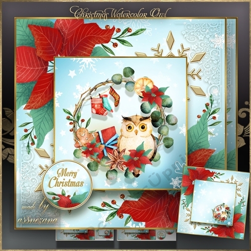 Christmas Watercolor Owl