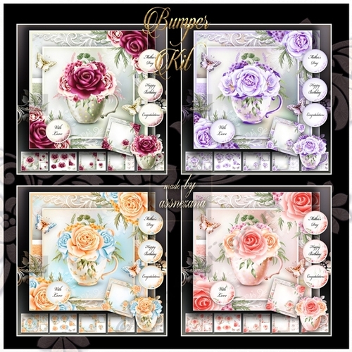 Bumper Kit of Watercolor Flowers no 43